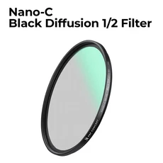 K&F Concept 1/4 블랙 미스트 확산 렌즈 필터 49mm 비디오/Vlog/인물 사진용, 02 82mm, 01 Black Mist 1-2