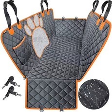 寵物車載墊 後排狗墊 汽車座椅後座 防水防髒 坐墊 狗狗專用 加厚 耐磨 防水 耐抓, 1個, 豪華加厚款黑色狗爪 中網  口袋 全包圍