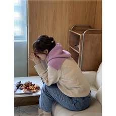 코모코모 겨울 따뜻한 니트 후드 모자 넥워머 바라클라바, 소라