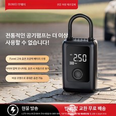 휴대용 무선 에어펌프 자동차 타이어 공기압 주입기 디지털 표시 다기능 공기압 관리용품, 포웨이 MI01 이중용+EVA 가방, 1개