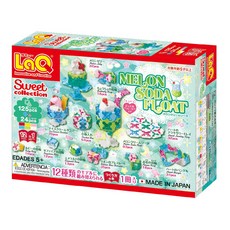 LaQ 哈蜜瓜漂浮汽水積木(125pcs+24pcs) 日本製造立體3D拼接積木/益智玩具/台灣獨家代理, 哈密瓜色, 1個