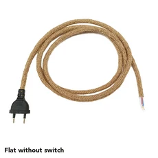 EU 플러그 전원 코드 빈티지 대마 코드 2 미터 3 미터 레트로 펜던트 조명 디자인 조명 장식에 대 한 ON/OF, 01 2 cord, 03 Flat 2, 02 3미터