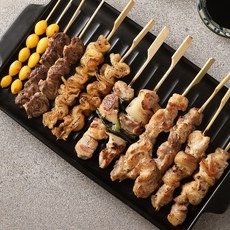 이자카야식 한마리 모듬닭꼬치 370g(12꼬치) 닭한마리 6종 꼬치세트 캠핑 안주 (면세), 1개, 370g