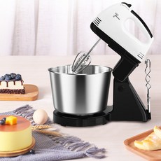 버프템 전동휘핑기 베이킹핸드믹서 제빵 가정용반죽기 반죽기, 스테인리스 스틸 버킷 C, 기본 색상