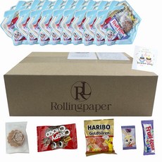 롤링페이퍼 소포장 답례품 선물 구디백 간식꾸러미 스티커포함, 9세트, 블루(5개입)