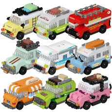 [블럭킹] 나노블럭 Mini Car 시리즈 다양한 캠핑 자동차 9P 선물 BOX BK065, 1개, 9종 선물 BOX