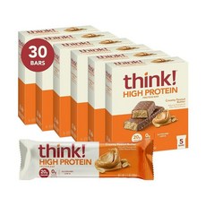 Think! 단백질 바 고단백질 스낵 글루텐 프리 무설탕 에너지 분리 유청 단백질 쿠키 및 크림 포함 인공 감미료 없는 영양 59.5g(2.1온스) ()
