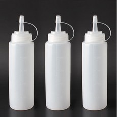 포포라운지 플라스틱 뾰족 용기 오일 소분병 세제 파마약 리필 공병, 3개, 240ml