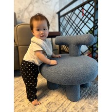 GOOD先生 澎澎綿羊羔絨兒童沙發 寶寶小沙發, 藍色