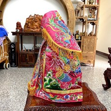 精美平繡加蔥鳳袍（內裡繡鳳）, 黃色,8寸長, 1個