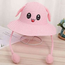 MN 토끼 귀 밀짚 모자 파티모자