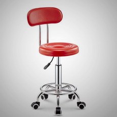 360도 미니 다목적 무빙 안정성 스툴 무소음 경량, 1개, 레드 등받이 캐스터