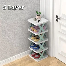 DIY 간단한 신발 랙 홈 공간 절약 저장 작은 다기능 크리 에이 티브 플라스틱 다층 기숙사 sma, 01 5chengluse