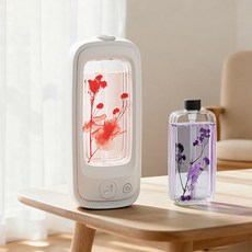 nimin 전자 디퓨저 방향제 프리저브드 플라워 디퓨저 자동분사기 화장실 침실 방향제 탈취제 자동분사 방향제 집안방향제 실내방향제 집방향제 아로마테라피 자동 디퓨저 호텔디퓨저, 1개, 80ml, 치자꽃 × 1 + 라벤더 × 1(기계 포함)