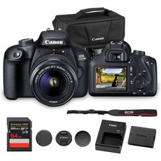 캐논 EOS 리벨 T100 DSLR 카메라 18-55mm 렌즈 포함 | 18MP APS-C 센서 내장 Wi-Fi 및 풀 HD 비디오 초보자 여행 일상 촬영에 적합 2628C02, 캐논 EOS 리벨 T100 DSLR 카메라 18-55m