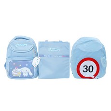 WINGHOUSE 三麗鷗大耳狗兒童書包+手提袋+安全標誌防水書包套組