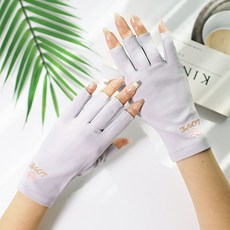 윈즈 여성 자외선차단 운전 장갑 손가락 반장갑 쿨장갑 봄 여름 가을, 그레이L, 1개