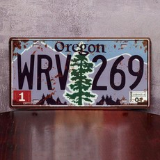 차량 번호판 빈티지 외국차 플레이트 펍 장식 소품 카페, 1개, 연노랑