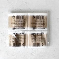 나무 면봉 리필 100P x 4개 목재 귀 교체 용품 청소 도구 생리대 재료 위생 제품