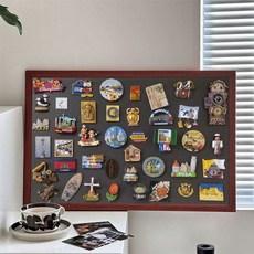 자석 보드판 탁상용 메모 사무실 이동식 여행 기록, 대형 40x60cm 브라운