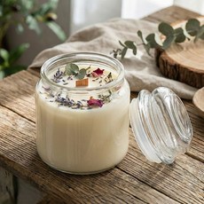 캔들 용기 투명 미듐자 500ml 향초 소이 왁스 공병 캔들재료 만들기, 1개