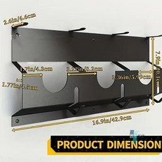 鑫隆五金 收納架 新款金屬壁掛工具收納架 角磨機支架 適用於車庫工作間 置物架, 【大號】黑色, 1個