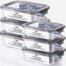 파쿠젠 이지캡 내열유리 반찬통 세트 6P 680ml 3p+1100ml 3p, 1세트