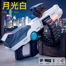 軟彈槍電動連發兒童玩具槍仿真模型槍可上膛射擊狙擊槍男孩軟彈槍, 1個, XH9888【月光白】電動連發軟彈槍:如圖所示
