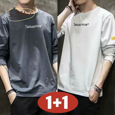 오스틱니 1+1 초특가 남성 봄가을 빅사이즈 심플한 날염 빅사이즈 트레이닝 긴팔 티셔츠