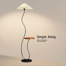 플로어 단스탠드 무선 충전 LED 거실조명 북유럽 미니멀 인테리어스탠드 미니스탠드 감성 조명, 블랙금색물결커버차탁형12W리모컨