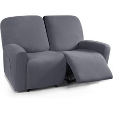 고탄력 리클라이너 쇼파 커버 호환 가죽 소파 덮개 2인용 분리형 3인용 교체, 1개, 다크그레이