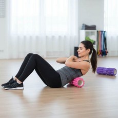 돌기폼롤러 마사지 돌기형 스트레칭 45cm 요가 필라테스, 퍼플