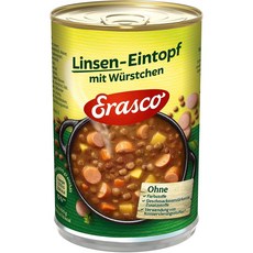 독일 에라스코 Erasco Lentil Stew with Sausages 렌틸 스튜와 소시지 통조림, 400g, 5개