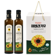 해바라기씨유(x2P)유리병x, 10개, 500ml