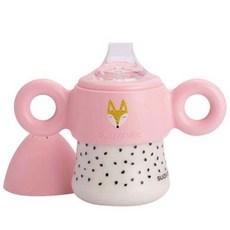 suavinex 狐狸印花防漏鴨嘴學習杯, 粉色, 150ml, 1個