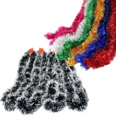 이거찜 풍성한 크리스마스 눈꽃 모루 장식길이2mX폭10cm, GS002201 크리스마스모루장식 컬러풀모루 실버, 1개, 컬러풀모루 실버