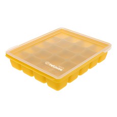 Petinube 韓國製 矽膠副食品冷凍容器多功能方塊 20格, 芥末黃, 1個