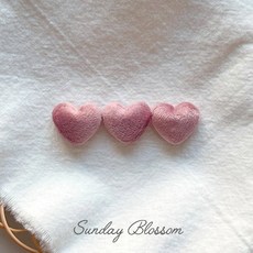 20mm 벨벳 하트 싸개단추 부자재 수선 예쁜단추, 03. 핑크, 1개