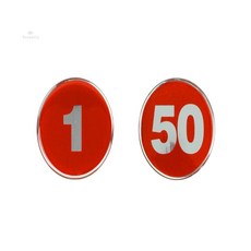 지니셀 원형 62mm 에폭시 번호판 레드 1부터 50 1P 레드번호판, 23