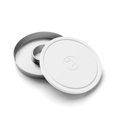 Outset 3-in-1 아카시아 나무 소금 테두리 도마 및 보관 용기 16.2 x 16.2 x 2.7cm6.3 x 6.3 x 1.0인치 147087, 스테인리스 스틸