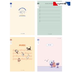 모닝글로리 1200 음악공책 3 6 초등학생 음악 칸 노트, 1000 초등음악 칸 스프링X 디자인랜덤