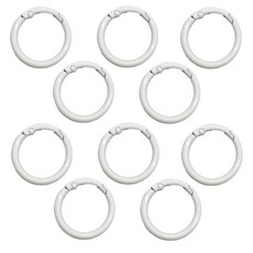 원터치 오픈 33mm 오링 고리 키오링 키링 열쇠고리 부자재 가방 연결고리, 10개, 화이트