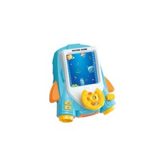 兒童益智玩具賽車遊戲機 太空主題模擬駕駛 聲光效果 USB充電, 淺藍色, 1個