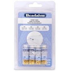 비달론 압착 튜브 다양한 크기 버라이어티 팩 골드 컬러 - Beadalon Crimp Tube Assorted Sizes Variety Pack Gold Color - 600 p, 금, 압착 튜브 / 크기 1, 2, 3, 4