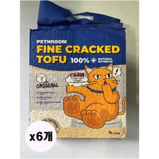 페스룸 파인 크랙 두부 고양이 모래 오리지널, 7L, 6개, 두부향