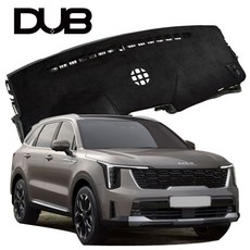 DUB 논슬립 벨벳 대쉬보드 커버 신형 더뉴쏘렌토 MQ4 (23년8월~현재), 더뉴쏘렌토(23년8월~현재)HUD유 센터유, 블랙