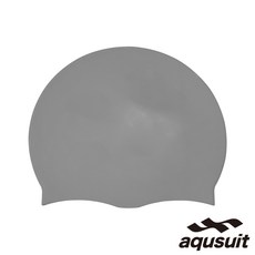 국내생산 베이직 심플 실리콘수모 성인남녀공용 수영모자, 실버, 1개
