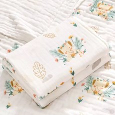 日本棉水洗紗嬰兒包巾 超柔軟新生兒方包巾 寶寶浴巾 鋪蓋毯