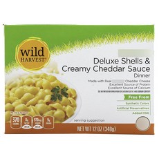 Wild Harvest 디럭스 쉘 앤 크리미 체다 소스 디너, 340g, 1개