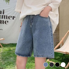 메이리앤 편안한 임산부 허리조절 데님 반바지 허리밴딩 임부복 청바지